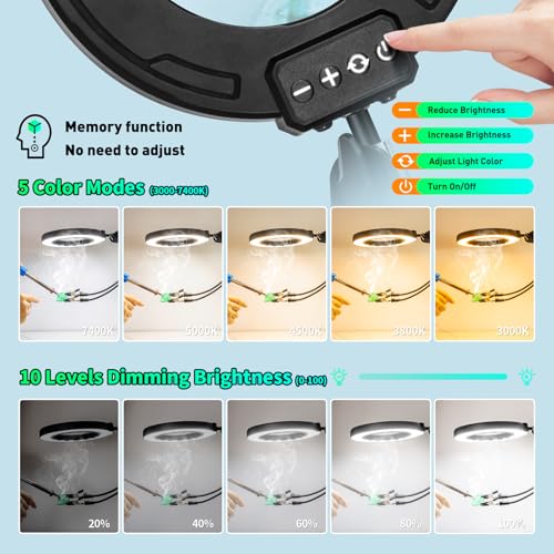 Magnifying Glass with Light and Clamp