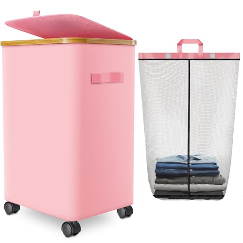 Laundry Hamper with Wheels and Lid