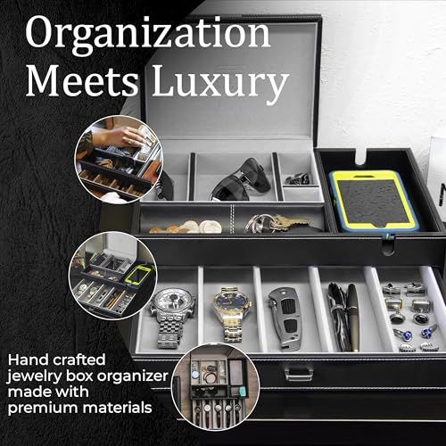 Admiral Dresser Valet Box & Mens Jewelry Box Organizer