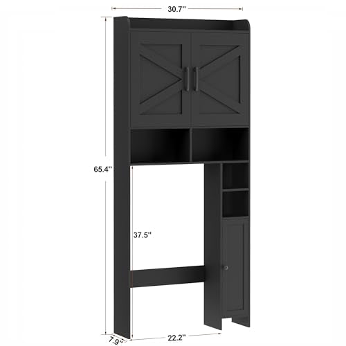 Over The Toilet Storage Cabinet with 2 Door and Toilet Paper Holder Stand