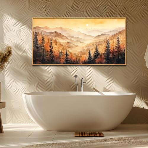 Wood Framed Canvas Wall Art for Living Room Wall Decor for Bedroom Office Wall Decoration White Flower Painting Farmhouse Pictures Artwork Room Aesthetic Home Decor 20x40 in