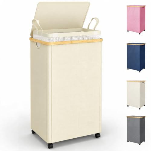 Laundry Basket with Wheels and Lid