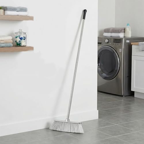 Indoor Soft Bristles Broom and Dustpan with Long Handle