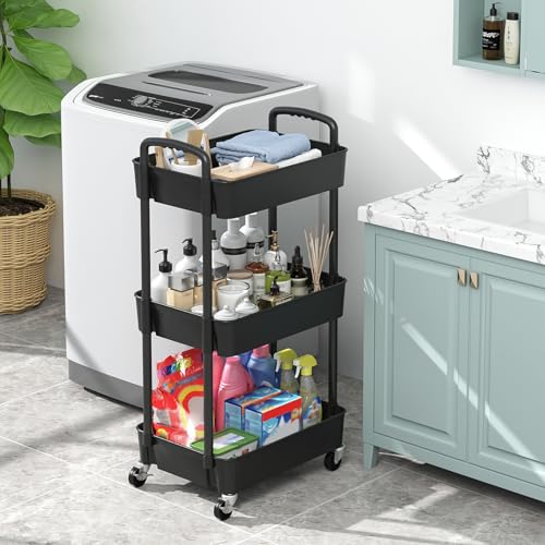 3 Tier Rolling Utility Cart with Handle