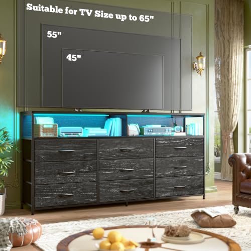 55" W Dresser for Bedroom with 9 Drawer