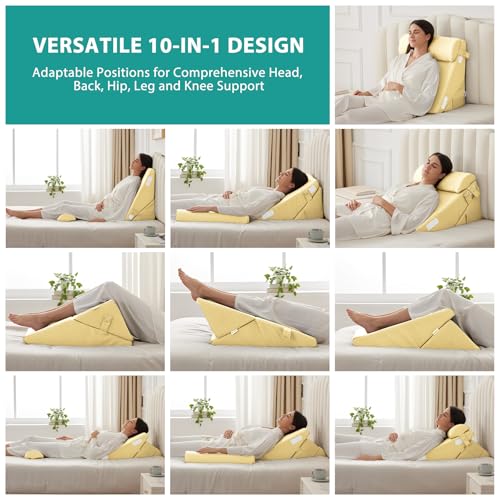 Bed Wedge Pillow Set