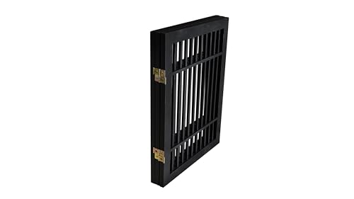 Pet Dog Gate Strong and Durable Freestanding Folding Acacia Hardwood Portable Wooden Fence Indoors or Outdoors by Urnporium
