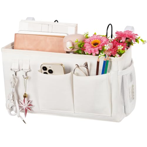 Bedside Caddy Bedside Organizer Bedside Storage Caddy with Fixed Straps and Water Bottle Holder for Home College Dorm Bunk Bed Hospital Bed Crib Bed Rails