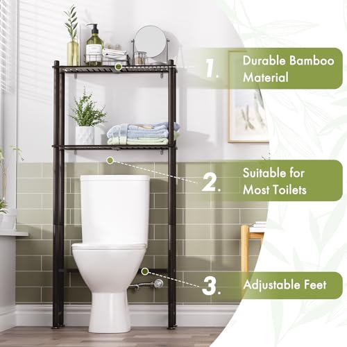 Bamboo Over The Toilet Storage Shelf