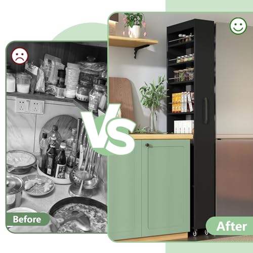 7 Tier Slim Rolling Pantry Storage Cart