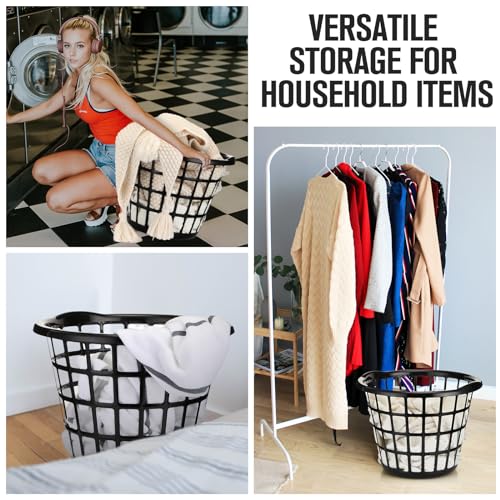 Plastic Round Laundry Baskets with Easy Carry Handles