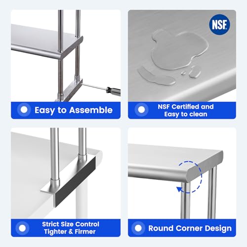 Hally Double Overshelf of Stainless Steel
