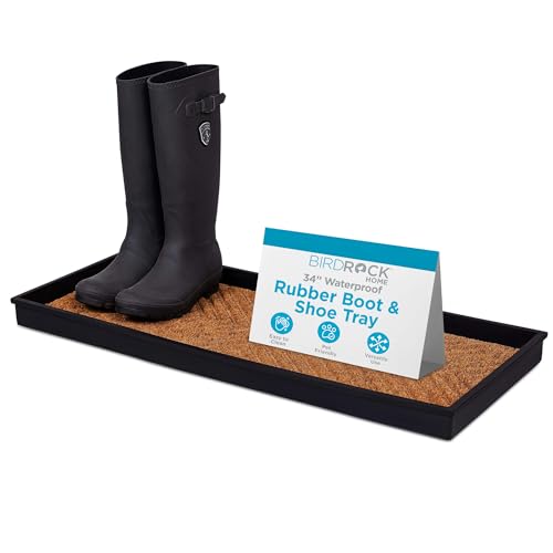 Rubber Boot & Shoe Tray with Coir Insert