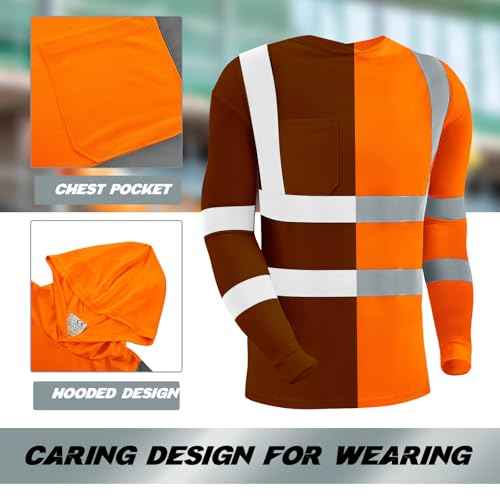 4 Pcs Safety Shirts Hi Vis Hoodie