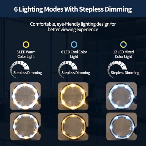 45x Magnifying Glass with Light for Reading