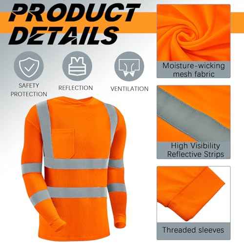 4 Pcs Safety Shirts Hi Vis Hoodie