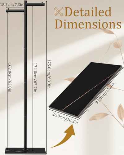 Freestanding Metal Coat Racks with Natural Rock Base