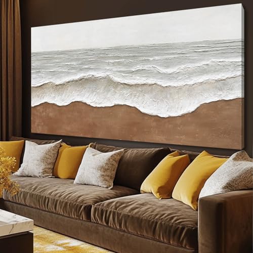 Gold Canvas Wall Art Framed Flowers Art Wave White Black Prints Waterfall Plum Blossoms Wall Decor Arts Artwork Pictures for Living Room Dining Room