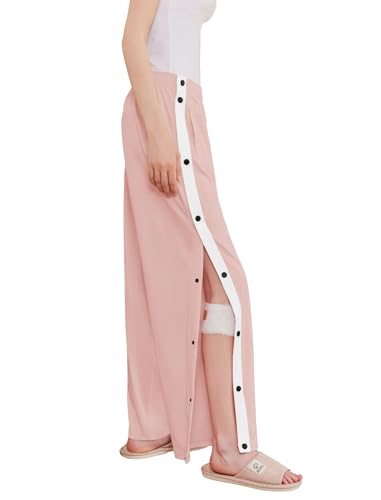 Tear Away Pants for Women Side Split Snap Open Bottom Sweatpants Leg