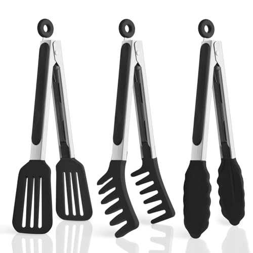 5 Pack Silicone Tongs for Cooking