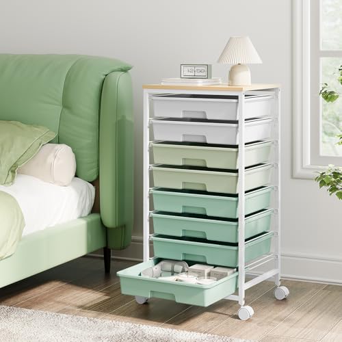 Rolling Storage Cart with 8 Drawers