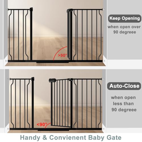 24 90.5 Inch Extra Wide Baby Gate Pressure Mounted Auto Close