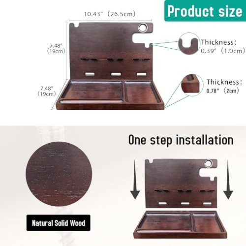 USB Charging Station for Multiple Devices Wood Phone Docking Station with QC3.0 & PD 22.5W Type c Charger Fast Charging for iPhone Samsung Google Andriod Smart Watch Earbuds Gifts for Men
