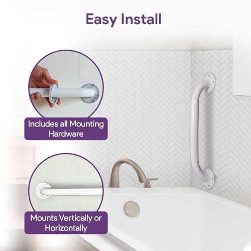 White Grab Bars for Bathtubs and Showers