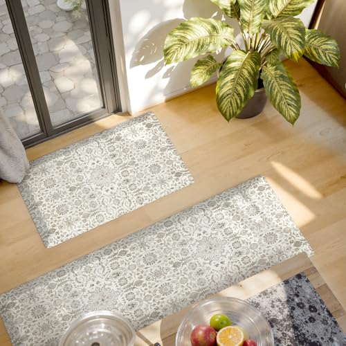 Boho Vintage Floral Kitchen Rug