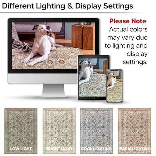 Machine Washable Area Rug with Non