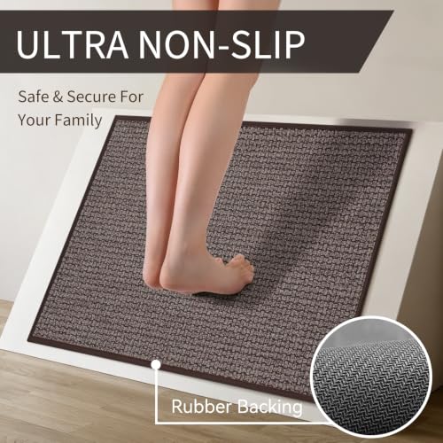 Kitchen Rugs Non Slip Washable Kitchen Mat for Floor Khaki 17"x71"