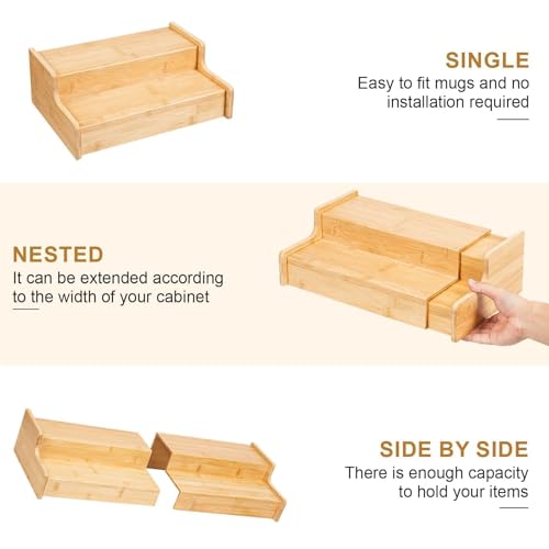 Expandable Bamboo Mug Holder for Countertop