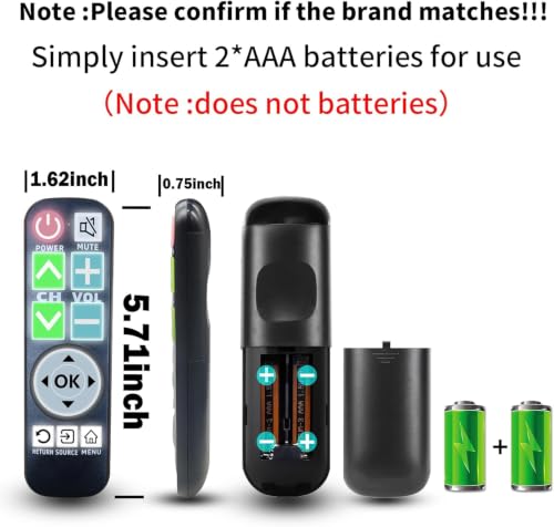 Backlit Big Button TV Remote Replacement