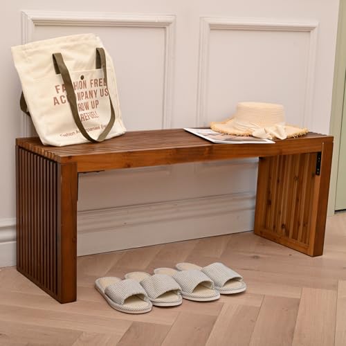 Handcrafted Solid Wood Bench 24AT7PV6