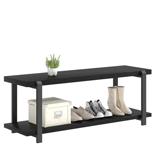 Industrial Modern Entryway Shoe Storage Bench for Hallway Living Room Bedroom