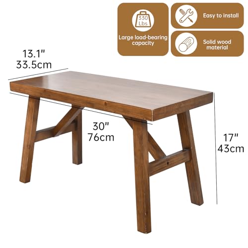 Handcrafted Solid Wood Bench 24AT7PV6