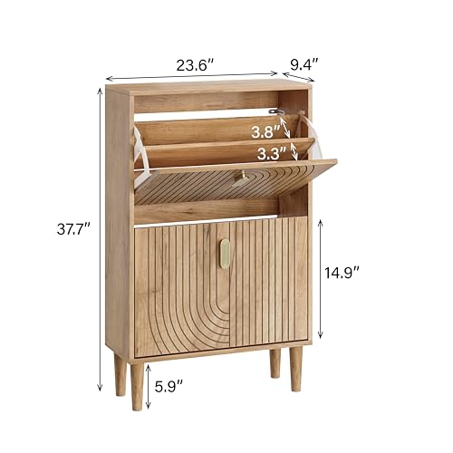 Shoe Cabinet with 2 Flip Drawers