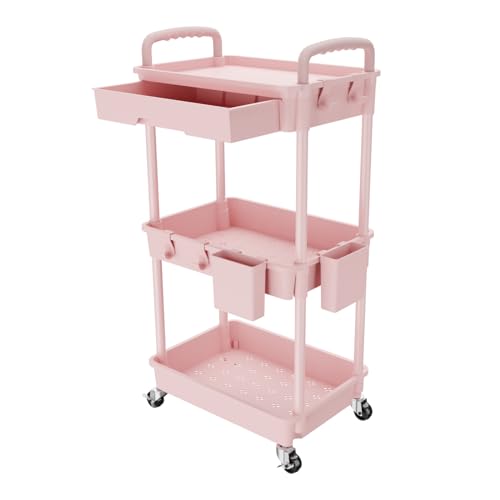3 Tier Rolling Cart with Drawer