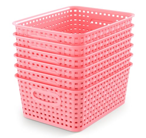 Woven Plastic Storage Organizer Baskets