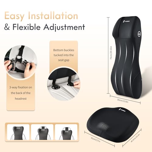 Memory Foam Car Seat Cushion with 2