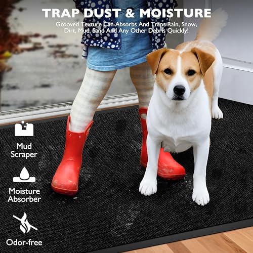 Durable Dirt Trapper Front Door Mat Outside for Home Entrance