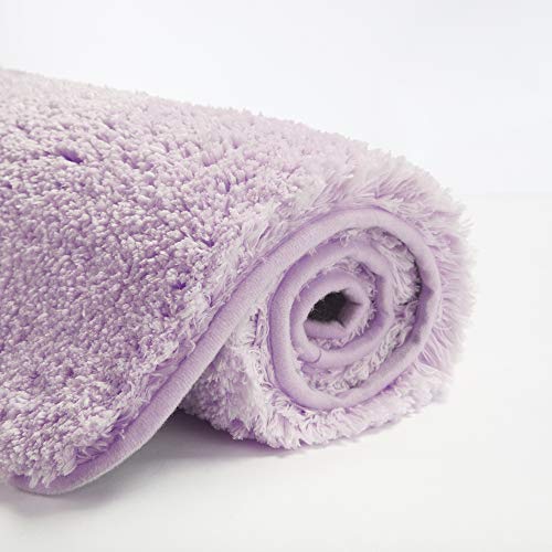 Bathroom Contour Rug Non Slip Bath Mat Water Absorbent Soft Microfiber Shaggy Bathroom Mat Machine Washable Bath Rug for Bathroom Thick Plush U Shape Toilet Rug