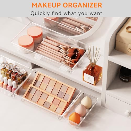 Clear Plastic Drawer Organizer Set