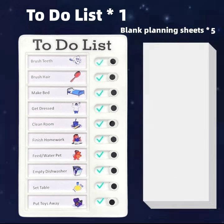 2 Pcs Chore Chart for Adults to do List My Chores Checklist Task Board Sliding Routine Chart for Kids