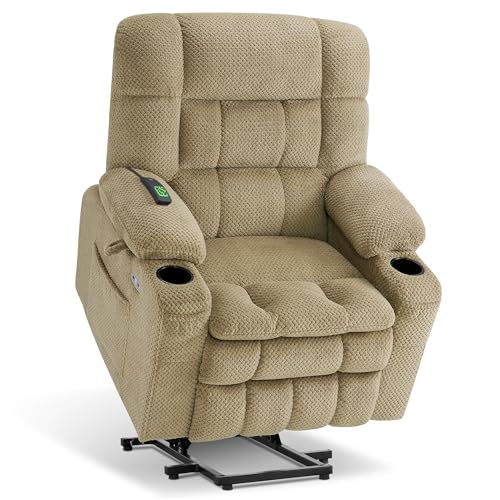 Dual Motor Power Lift Recliner Chair with Massage and Heat for Elderly People