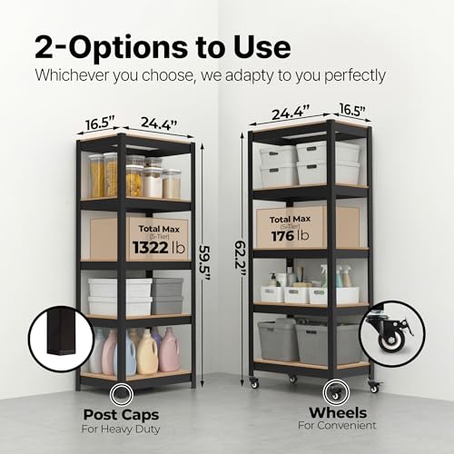House 5 Tier Heavy Duty Garage Shelving Adjustable Metal Rack Storage Shelves Standing Shelf Unit