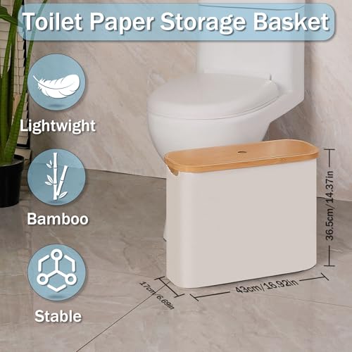 Toilet Paper Basket with Lid for Bathroom