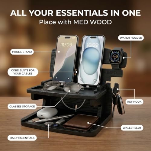 Wood Phone Docking Station for Men