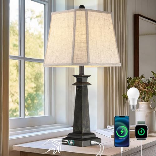 27.5" Farmhouse Table Lamp for Living Room