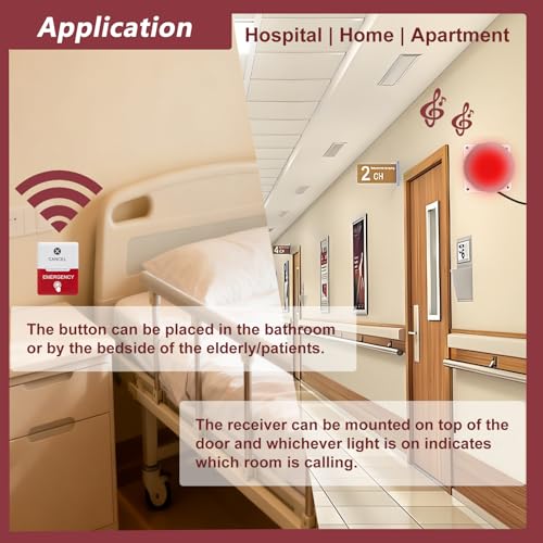 Disabled Person Toilet Alarm Bathroom Notice Kit SOS Button Emergency Medical Alert System for Elderly Patient in Hospitals